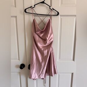 Le Lis drapey dusty pink dress L
